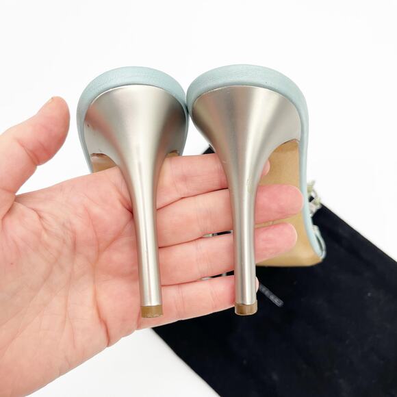 Giuseppe Zanotti Vintage y2k Light Blue Butterfly Strappy Heeled Sandals size 7 - Picture 11 of 14